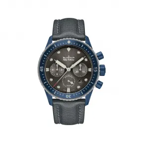 宝珀/Blancpain Fifty Fathoms 五十噚系列 磨砂缎面蓝色陶瓷 自动机械机芯 男表 5200-0310-G5