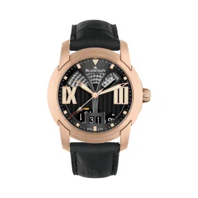 宝珀/Blancpain 开创系列 缎面磨砂18K红金 自动机械机芯 男表 8850-36B30-53B
