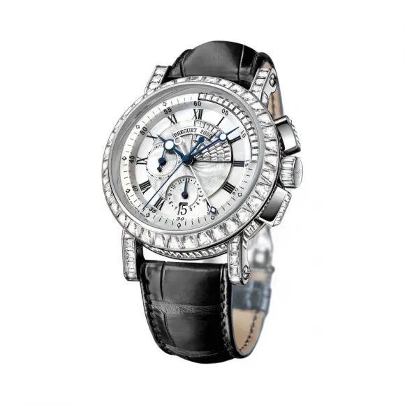 宝玑/Breguet 航海 Marine 系列 18k白金镶钻 自动机械机芯 男表 5829BB-8D-9ZU-DD0D