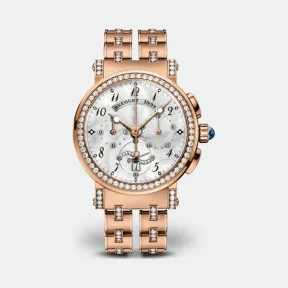 宝玑/Breguet 航海 Marine 系列 18k玫瑰金镶钻 自动机械机芯 女表 8828BR-5D-RM1-DDD0