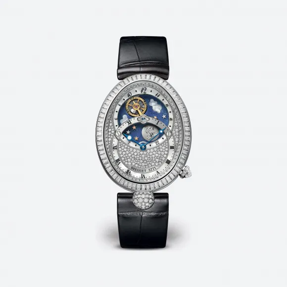 宝玑/Breguet 那不勒斯皇后 Reine De Naples 系列 18k白金镶钻 手动机械机芯 女表 8999BB-8D-974-DD0D