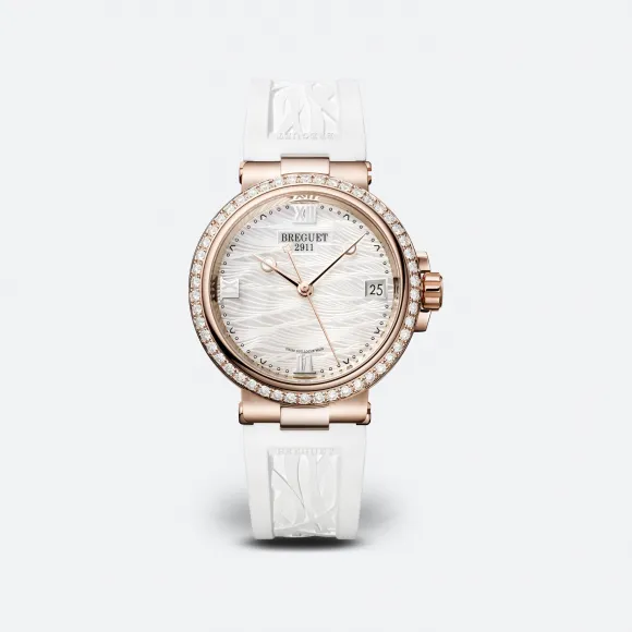 宝玑/Breguet 18k玫瑰金镶钻 33.8 MM 自动机械机芯 女表 9518br-52-584-d000