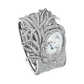 宝玑/Breguet 高级珠宝腕表系列 18k白金镶钻 自动机械机芯 女表 GJE15BB20-8924D01