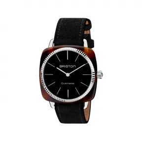 布里斯顿/briston 37 x 37 MM 醋酸酯 玳瑁纹 配有抛光316L不锈钢的凹槽表圈 石英机芯 男表 22937.SA.T.1.LNB