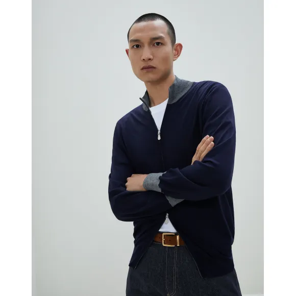 布内罗·古奇拉利/Brunello Cucinelli 拉链对襟衫 (192M24801416) - 男款 针织衫
