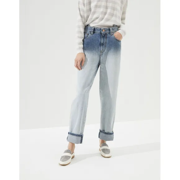 布内罗·古奇拉利/Brunello Cucinelli 牛仔长裤 (201MA095P5555) - 女款 裤子