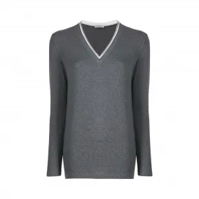 布内罗·古奇拉利/Brunello Cucinelli 珠饰领口上衣 M0T18BD212CD109