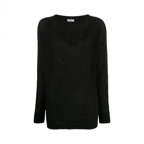 布内罗·古奇拉利/Brunello Cucinelli 亮片镶嵌宽松套头衫 M10550222CJ101