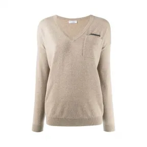 布内罗·古奇拉利/Brunello Cucinelli V领毛衣 M12163202CO309