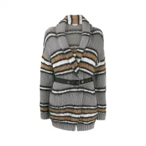 布内罗·古奇拉利/Brunello Cucinelli 条纹开襟式大衣 M3R326106CK434