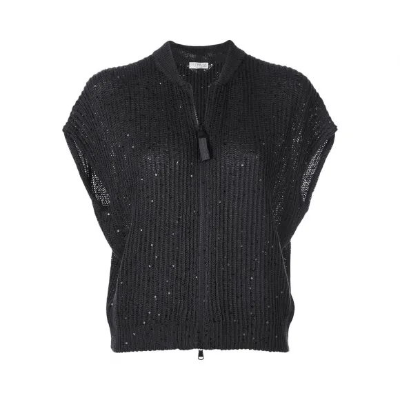 布内罗·古奇拉利/Brunello Cucinelli 亮片镶嵌上拉链衣 M70552916YCJ677
