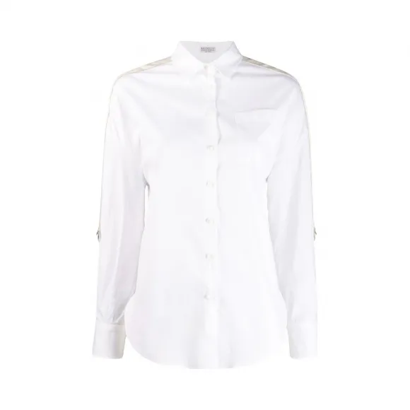 布内罗·古奇拉利/Brunello Cucinelli 织带细节衬衫 MP091ME206CY803