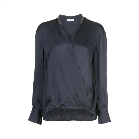 布内罗·古奇拉利/Brunello Cucinelli 裹身式垂坠罩衫 MP132NZ202C7186