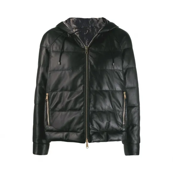 布内罗·古奇拉利/Brunello Cucinelli 连帽衬垫夹克 MPTAN8367C101