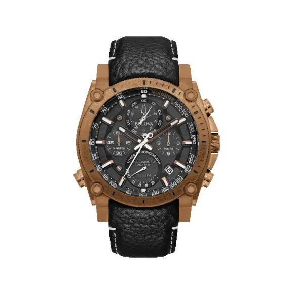 宝路华/Bulova Precisionist 系列 46.5 mm 仿旧古铜色离子镀层 石英机芯 男表 97B188