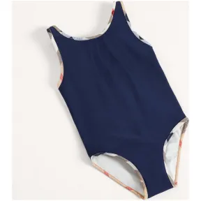 博百利/Burberry 儿童用品 格纹装饰连体泳衣 (海军蓝) - 女童装  40114991