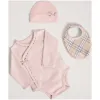 博百利/Burberry 儿童用品 格纹棉质三件套婴儿礼品套装 (蜜粉红) - 童装  40606681