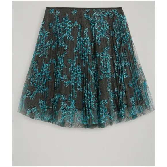 博百利/Burberry  褶饰蕾丝半裙 (亮蓝色 / 灰褐色)  40732461