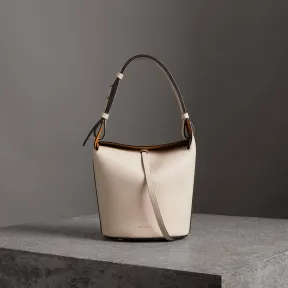 博百利/Burberry 女士 The Bucket - 小号皮革水桶包 (石灰岩色) 40758701