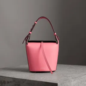博百利/Burberry 女士 The Bucket - 小号皮革水桶包 (亮珊瑚粉红) 40758721