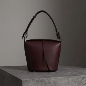 博百利/Burberry 女士 The Bucket - 中号皮革水桶包 (深红色) 40758911