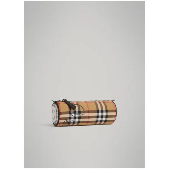 博百利/Burberry  Vintage 格纹街头艺术印花铅笔袋 (古典黄色)  40783501