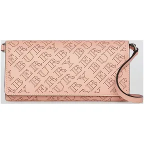 博百利/Burberry 女士 冲孔徽标皮革钱夹（含可拆式背带） (浅黄褐粉红) 40789581