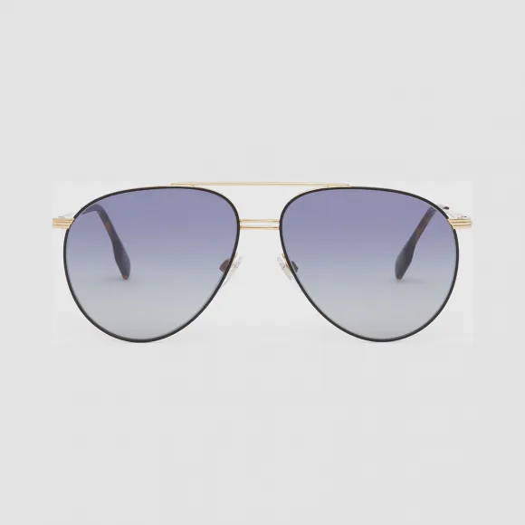 博百利/Burberry 男士 横梁装饰飞行员太阳眼镜 (玳瑁纹)  40806661