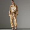 博百利/Burberry 女士 Vintage 格纹拼典藏围巾印花连体裤 (古典黄) 45482761