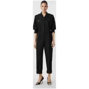 博百利/Burberry 女士 棉质嘎巴甸连体裤 (黑色) 45482951