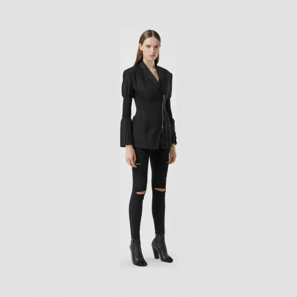 博百利/Burberry 镂空裁片功能性斜纹紧身长裤 (黑色) - 女士  45645501