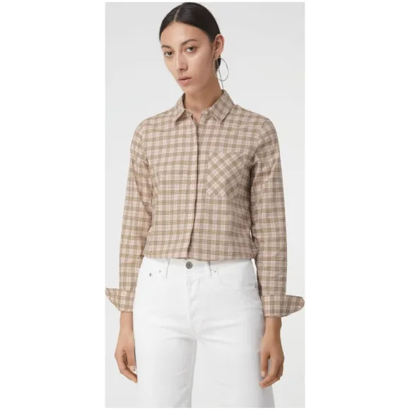 博百利/Burberry 女士 格纹棉质衬衫 (冰晶粉红) 80031201