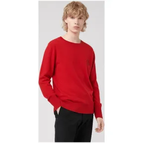 博百利/Burberry 男士 典藏绣标羊绒衫 (亮红色) - 男士  80036131