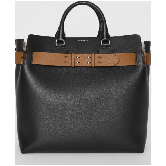 博百利/Burberry 女士 The Belt - 大号皮革贝尔特包 (黑色) 80079941