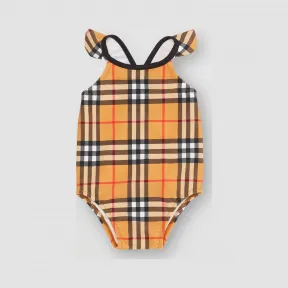 博百利/Burberry Vintage 格纹褶饰泳衣  P80087831