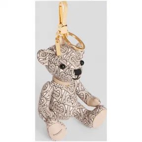 博百利/Burberry 女士 专属标识印花皮革 Thomas 泰迪熊吊饰 (米色)  80121211