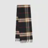 博百利/Burberry 女士 经典格纹羊绒围巾 (黑色 / 棕色)  80164081