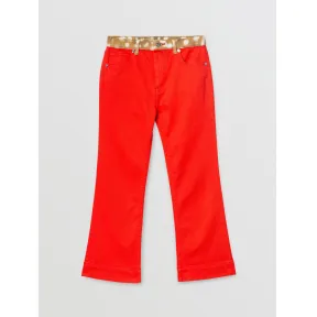 博百利/Burberry 童装 鹿纹装饰日本喇叭牛仔裤 (亮红色)  80167621