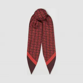 博百利/Burberry 女士 专属标识印花丝质头巾 (绯红) 80171161