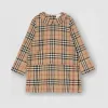 博百利/Burberry Vintage 格纹彼得潘领棉质连衣裙 (典藏米色)  80178011