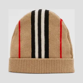 博百利/Burberry 标志性条纹羊绒混纺毛线帽  P80184361