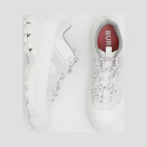 博百利/Burberry 男士 尼龙拼麂皮 Arthur 运动鞋 (暗雅白)  80203471