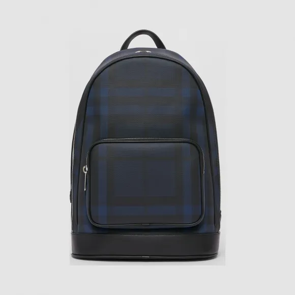 博百利/Burberry London 格纹拼皮革双肩包 (海军蓝)  80236991