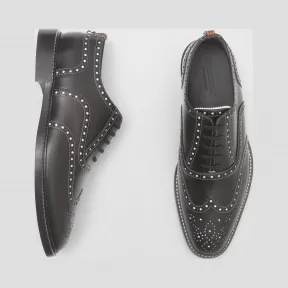 博百利/Burberry D 型环双色皮革牛津布洛克鞋  P80238501