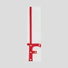 博百利/Burberry F 字母铆钉皮革吊饰 (红色 / 浅金色) - 女士  80243841