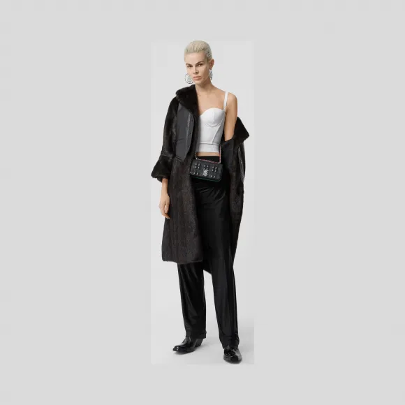 博百利/Burberry 双腰平织长裤 (黑色) - 女士  80244581