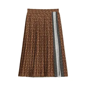博百利/Burberry 经典Logo条纹褶饰半身裙 80252371