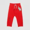 博百利/Burberry 徽标图案棉质运动裤 (亮红色) - 儿童  80253861
