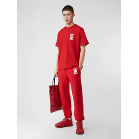 博百利/Burberry 专属标识图案棉质运动裤 (亮红色) - 男士  80256541