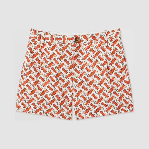 博百利/Burberry 专属标识印花棉府绸短裤 (朱红色)  80263591